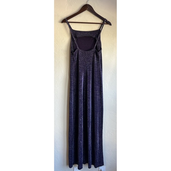 Vintage Y2K All That Jazz Maxi Formal Dress M Purple Glitter Butterfly Prom Slip - Picture 6 of 12